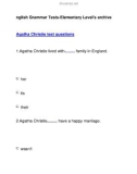 nglish Grammar Tests-Elementary Level's archiveAgatha Christie test questions