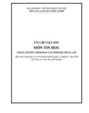 Giáo trình dạy học môn Tin học (Trình độ: Trung cấp): Phần 1 - Tổng cục Giáo dục nghề nghiệp