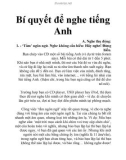 Bí quyết để nghe tiếng Anh