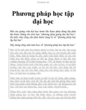 Phương pháp học tập đại học