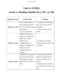 Unit 15: CITIES Lesson A: Reading (English 10, p. 156 – p. 158)