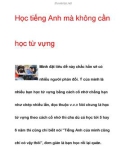 Học tiếng Anh mà không cần học từ vựng