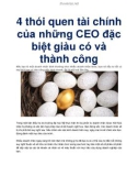 4 thói quen tài chính của những CEO đặc biệt giàu có và thành công