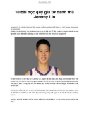 10 bài học quý giá từ danh thủ Jeremy Lin Jeremy Lin