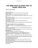 CÁC HÌNH THỨC SO SÁNH TÍNH TỪ TRONG TIẾNG ANH