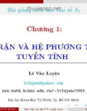 Bài giảng môn học Đại số A1: Chương 1 - Ma trận và hệ số phương trình tuyến tính