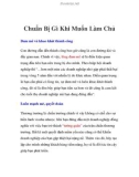 Chuẩn Bị Gì Khi Muốn Làm Chủ