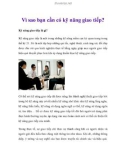 Vì sao bạn cần có kỹ năng giao tiếp?