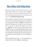 Dạy tiếng Anh bằng blog