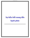 Sự hiểu biết mang đến hạnh phúc