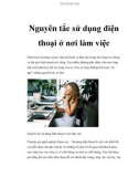 Nguyên tắc sử dụng điện thoại ở nơi làm việc