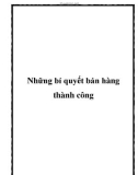 Những bí quyết bán hàng thành công