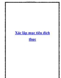 Xác lập mục tiêu đích thực