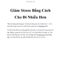 Giảm Stress Bằng Cách Cho Đi Nhiều Hơn