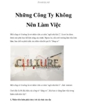 Những Công Ty Không Nên Làm Việc