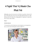 4 Nghề Thú Vị Dành Cho Phái Nữ