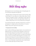 Biết lắng nghe