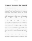 4 cách cân bằng công việc - gia đình