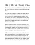 Xử lý khi trẻ nhõng nhẽo