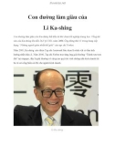 Con đường làm giàu của Li Ka-shing