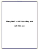 Bí quyết để có bài luận tiếng Anh đạt điểm cao