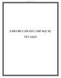 LÀM CHỦ CẢM XÚC, CHẾ NGỰ SỰ TỨC GIẬN