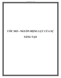 ƯỚC MƠ – NGUỒN ĐỘNG LỰC CỦA SỰ SÁNG TẠO