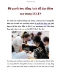 Bí quyết học tiếng Anh để đạt điểm cao trong IELTS