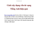 Cách xây dựng vốn từ vựng Tiếng Anh hiệu quả