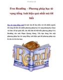 Free Reading - Phương pháp học từ vựng tiếng Anh hiệu quả nhất mà tôi biết