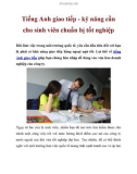 Tiếng Anh giao tiếp - kỹ năng cần cho sinh viên chuẩn bị tốt nghiệp