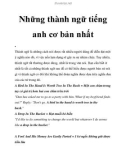 Những thành ngữ tiếng anh cơ bản nhất