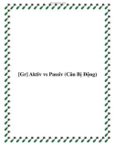 [Gr] Aktiv vs Passiv (Câu Bị Động)