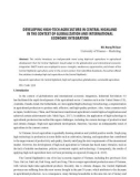 Developing high-tech agriculture in central highland in the context of globalization and international economic integration