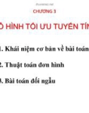 Bài giảng Mô hình toán kinh tế - Chương 3: Mô hình tối ưu tuyến tính