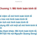 Bài giảng Chương 1: Mô hình Toán kinh tế