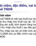 Bài giảng Khái niệm, đặc điểm, vai trò của thuế thu nhập doanh nghiệp