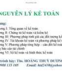 Bài giảng Nguyên lý kế toán - Ths. Hoàng Thuỳ Dương