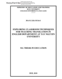 Luận văn thạc sĩ Giáo dục học: Khảo sát các kỹ thuật dạy môn biên dịch tại khoa tiếng Anh trường Đại học Tây Nguyên