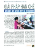 Giải pháp hạn chế tín dụng phi chính thức ở nông thôn