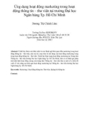Tóm tắt luận văn thạc sĩ: Ứng dụng hoạt động marketing trong hoạt động thông tin – thư viện tại trường Đại học Ngân hàng Tp. Hồ Chí Minh