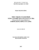 Luận án tiến sĩ Thủy sản: Thực trạng và giải pháp nâng cao hiệu quả sản xuất cá tra (Pangasianodon hypophthalmus) ở Đồng bằng sông Cửu Long