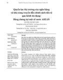 Quyền lực thị trường của ngân hàng và khả năng truyền dẫn chính sách tiền tệ qua kênh tín dụng: Bằng chứng tại một số nước ASEAN