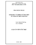 Luận án Tiến sĩ Sử học: Giáo dục và khoa cử Đại Việt từ năm 1527 đến năm 1592