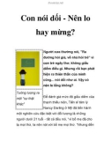 Con nói dối - Nên lo hay mừng?