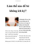 Làm thế nào để bé không ích kỷ?