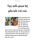 Tạo mối quan hệ gắn kết với con