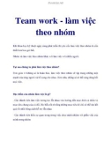 Team work - làm việc theo nhóm