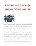 PHỎNG VẤN XIN VIỆC THÀNH CÔNG VỚI '5T'