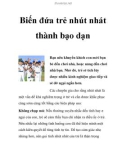 Biến đứa trẻ nhút nhát thành bạo dạn